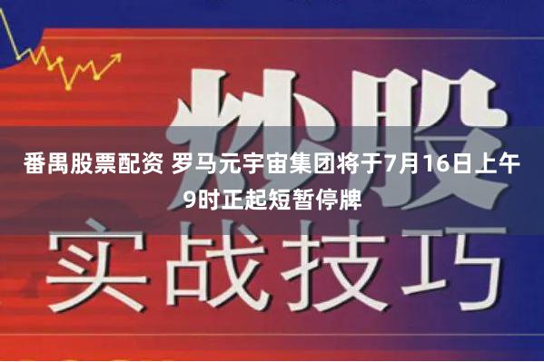 番禺股票配资 罗马元宇宙集团将于7月16日上午9时正起短暂停牌